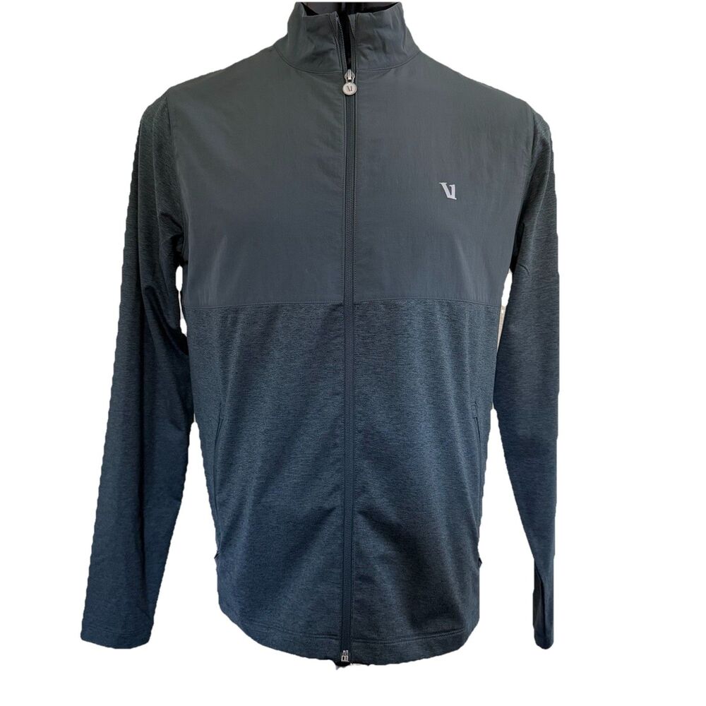 Vuori Sunday Element Track Athletic Performance Jacket Gray Full Zip Men's M